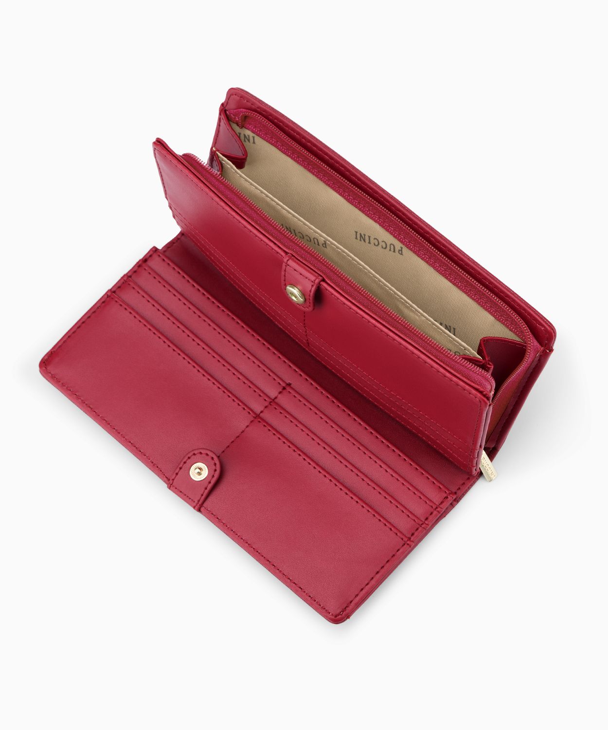 Portfel damski ze skóry ekologicznej o fakturze lizard czerwony 