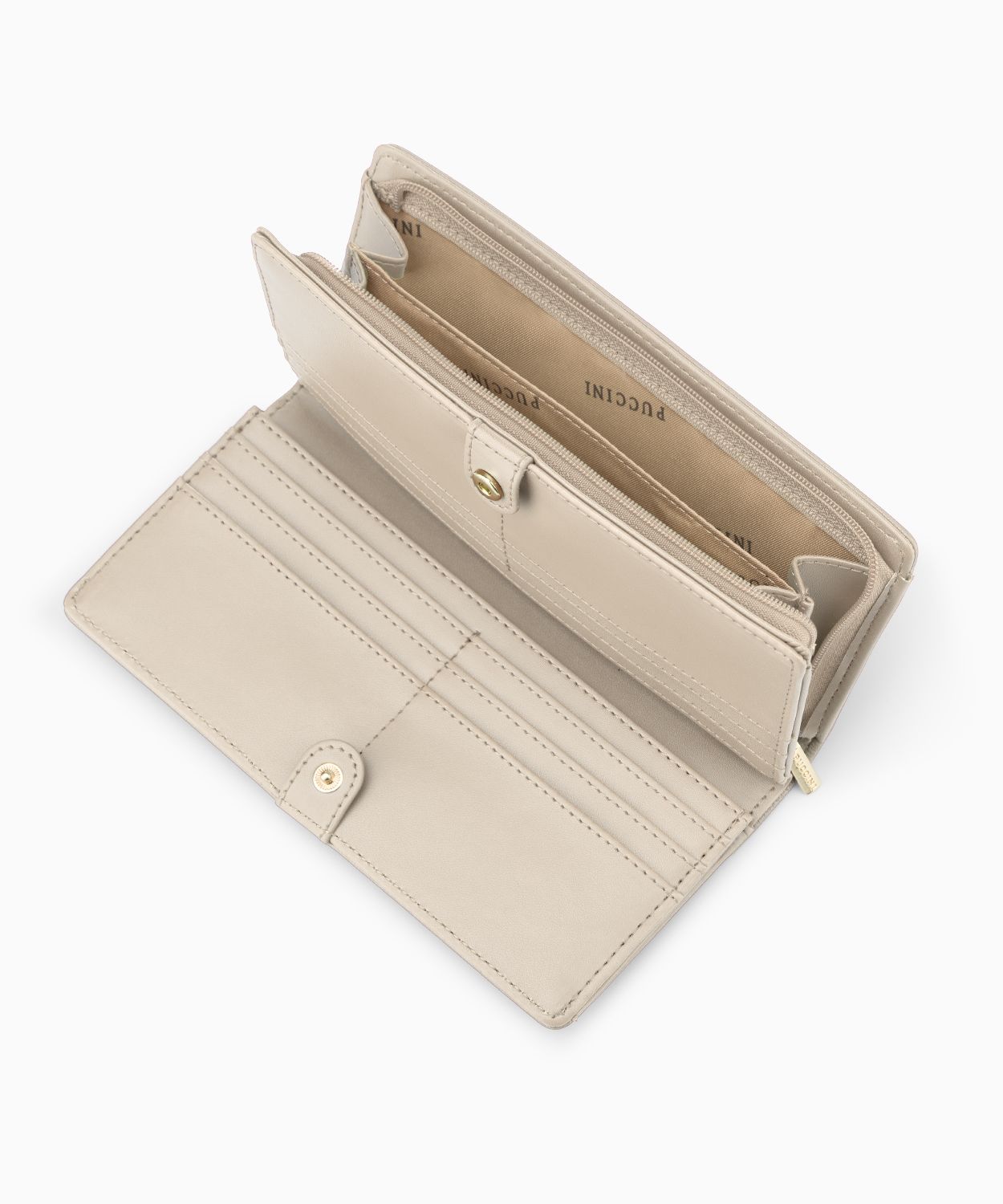 Portfel damski ze skóry ekologicznej o fakturze lizard beżowy