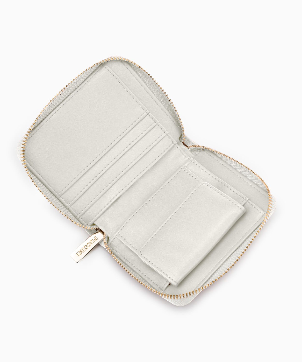 Portfel damski ze skóry ekologicznej o fakturze lizard zapinany na zamek pudrowy róż