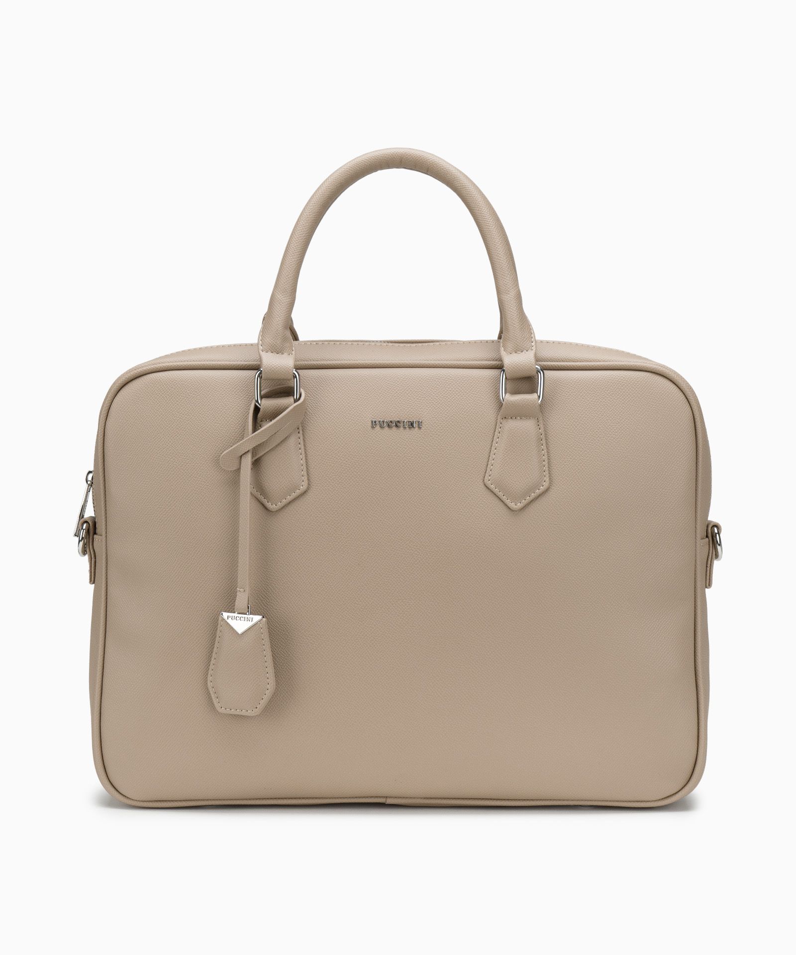 Damska torba na laptopa 15 cali z odpinanym paskiem beżowa