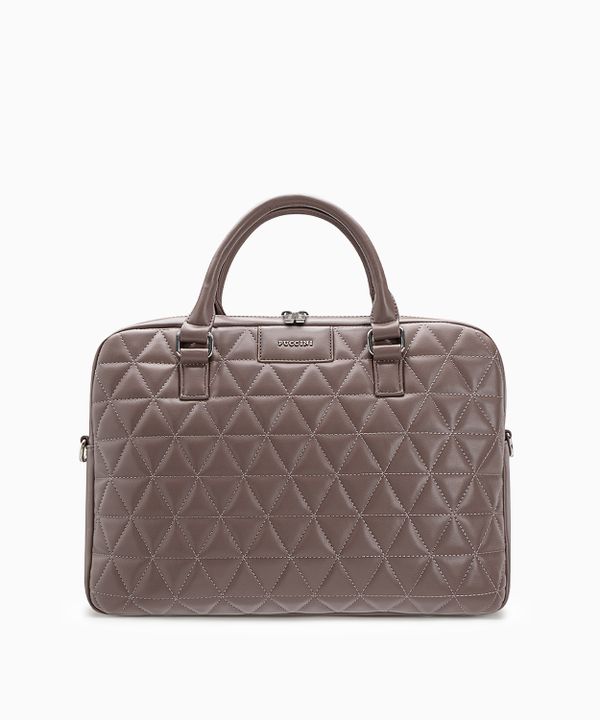 Damska torba na laptopa 15 cali z pikowaniem taupe
