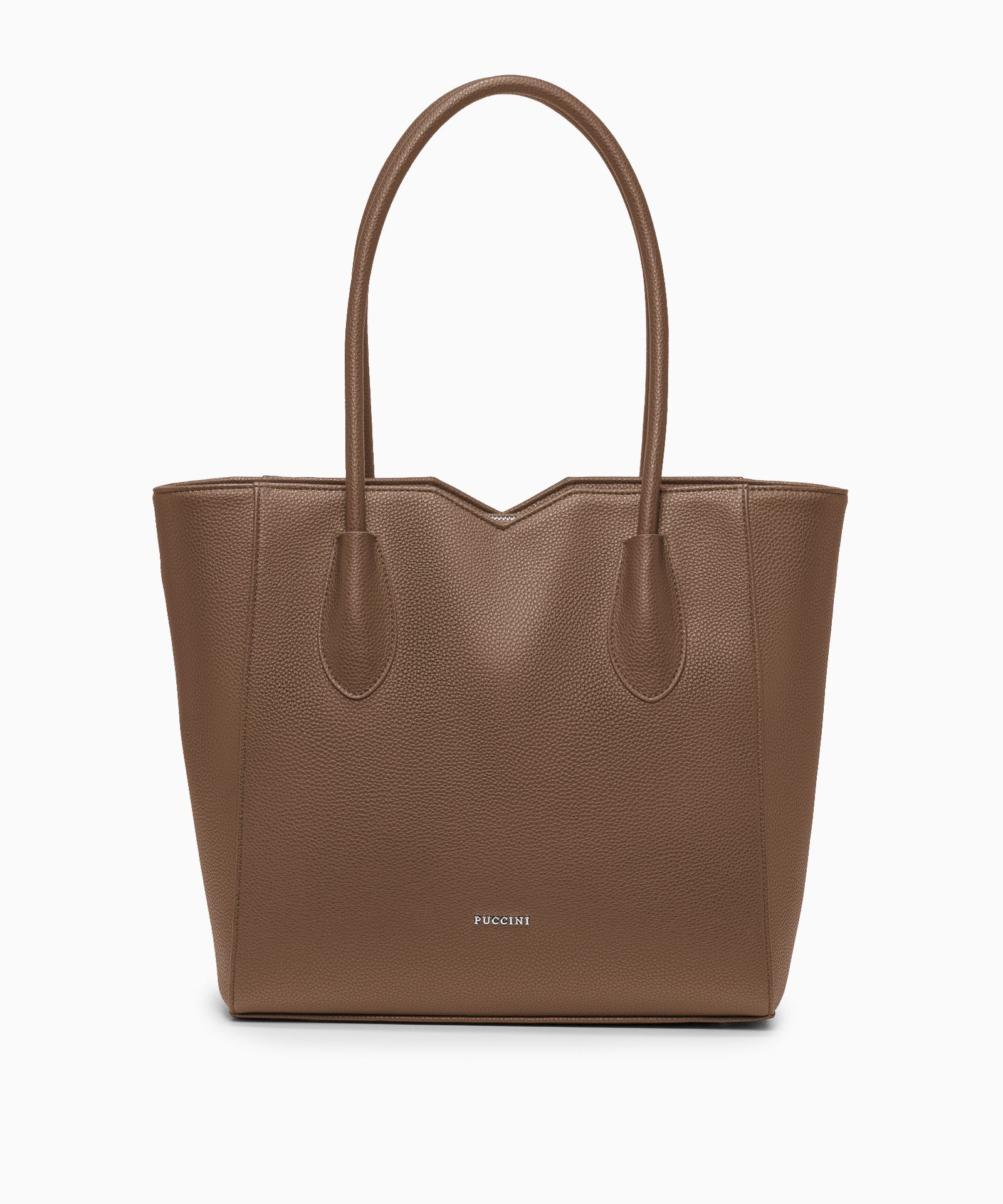 Shopperka damska brązowa z wycięciami 