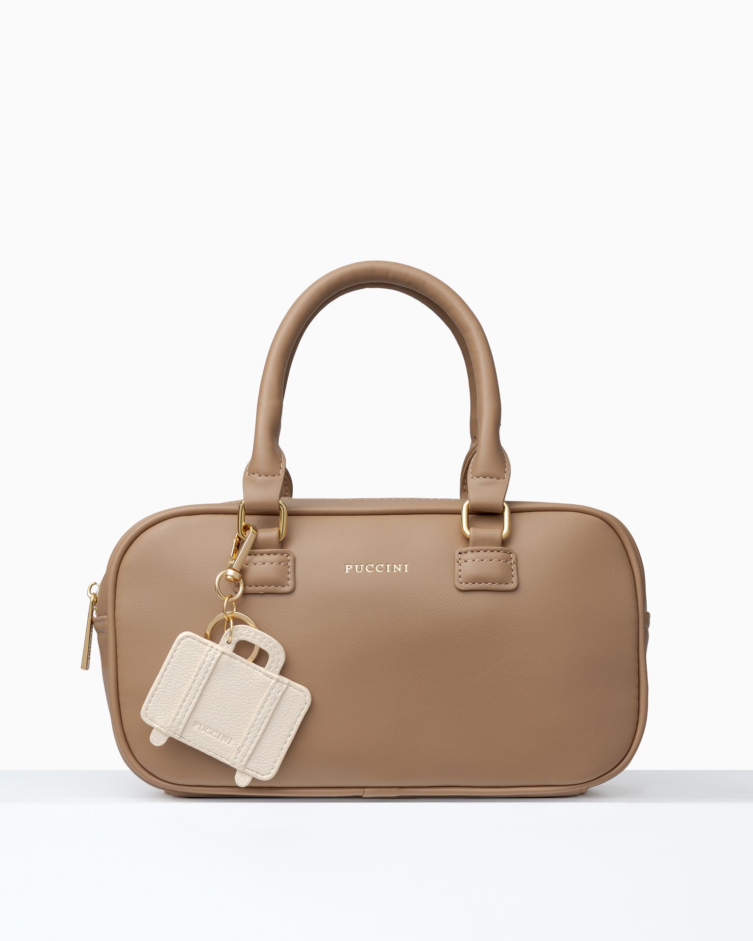 Charms do torebki walizka jasnobeżowa