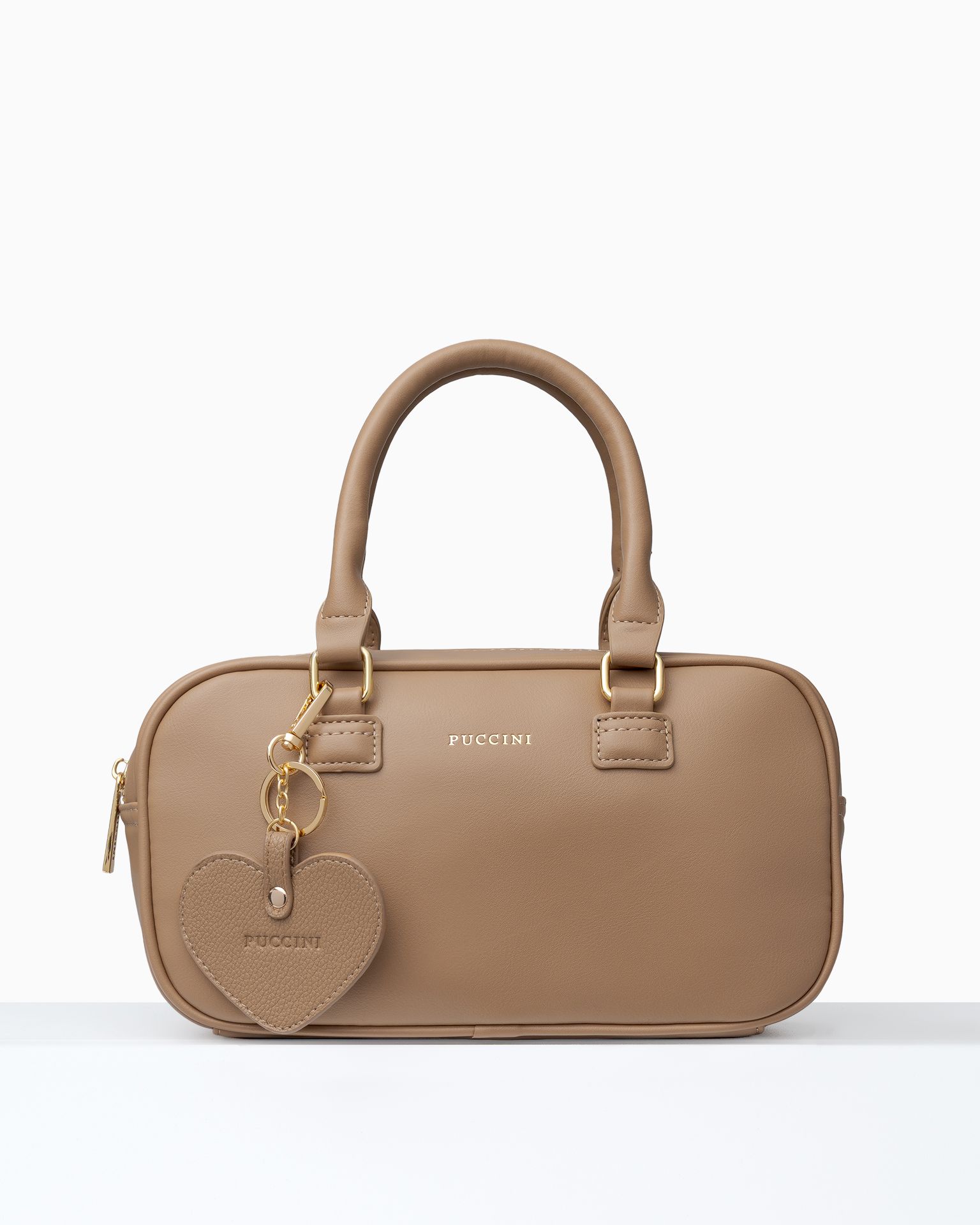 Charms do torebki serce beżowe