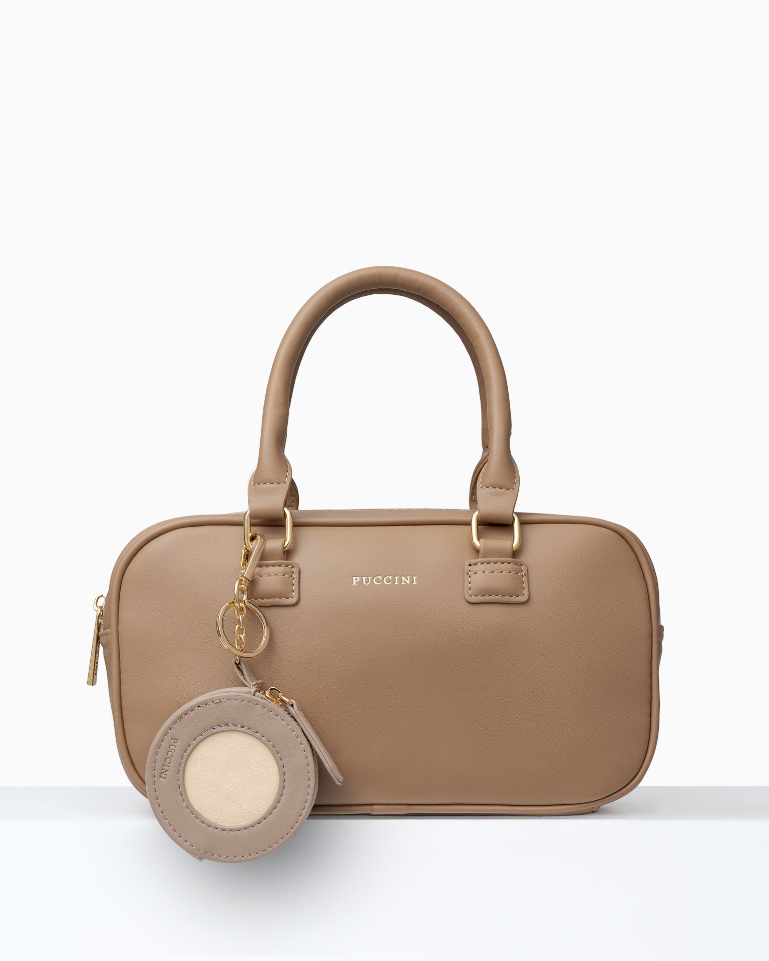 Charms do torebki saszetka na zamek beżowa