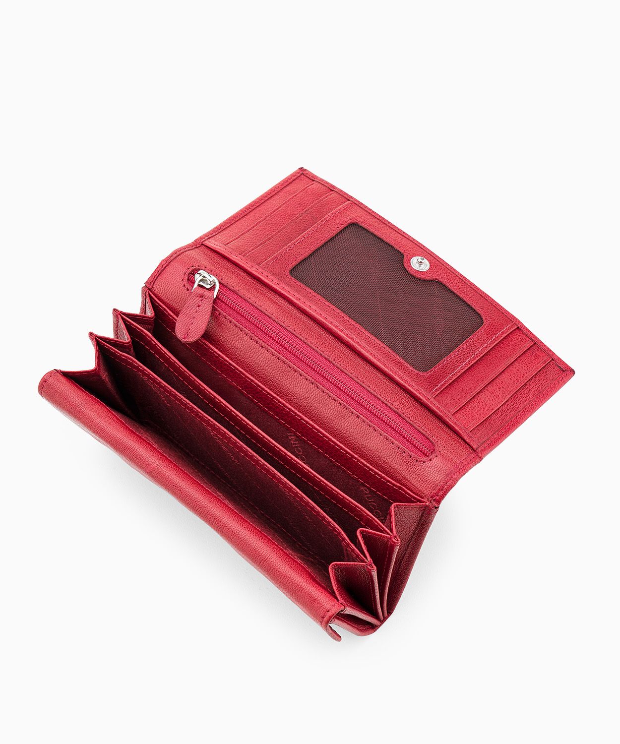 Skórzany portfel damski czerwony ze skóry naturalnej