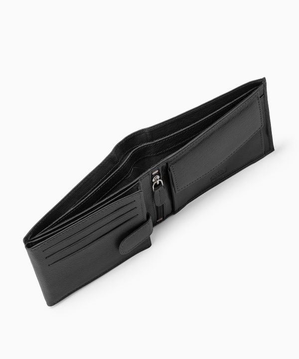 Portfel męski czarny ze skóry naturalnej