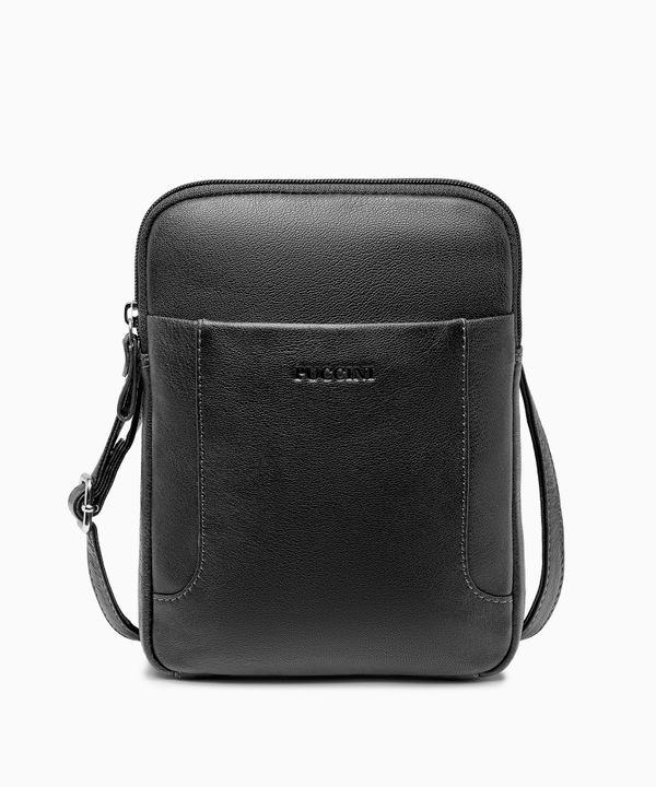 Torba męska mała skórzana czarna