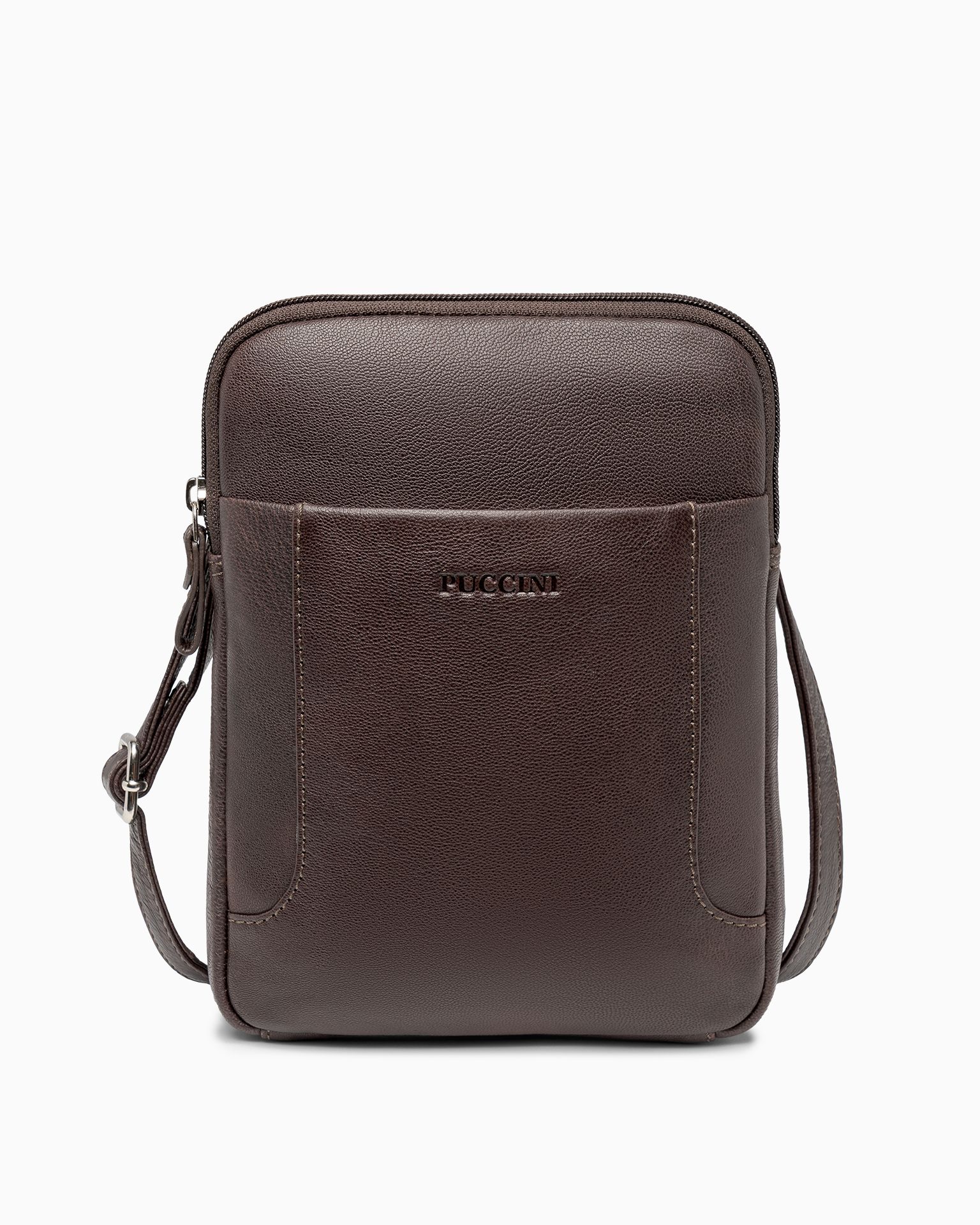 Torba męska mała skórzana brązowa