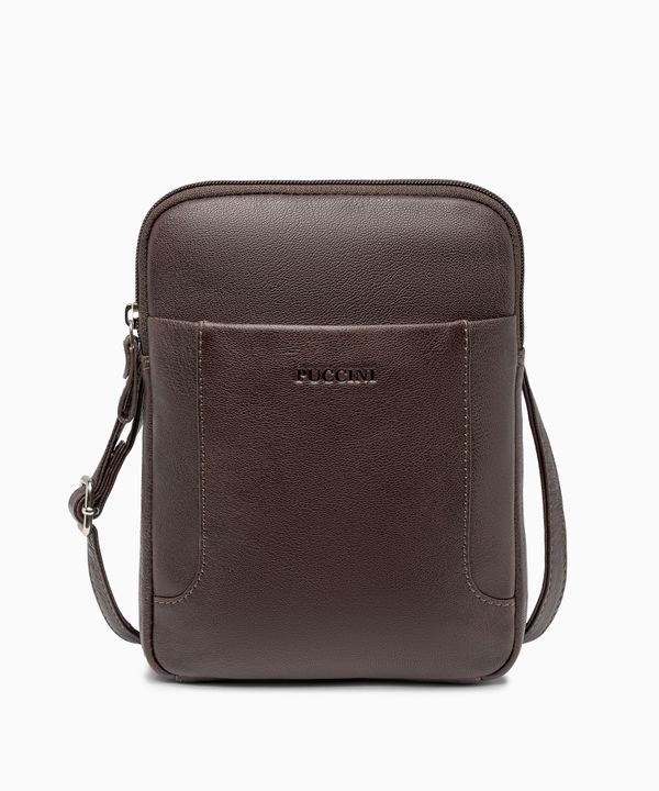 Torba męska mała skórzana brązowa