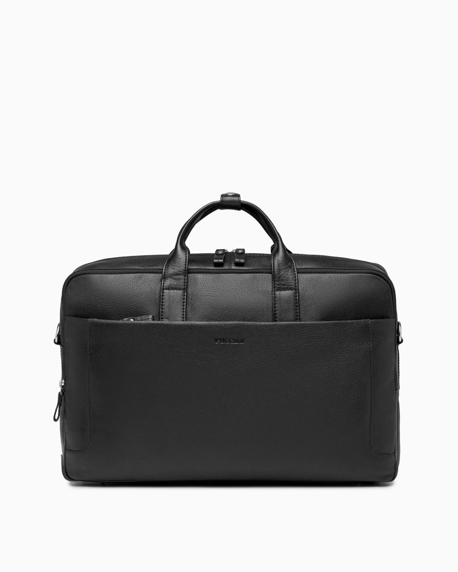 Torba na laptopa 17 cali skórzana czarna