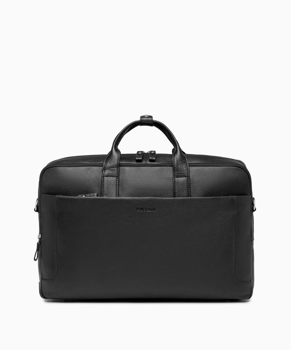 Torba na laptopa 17 cali skórzana czarna