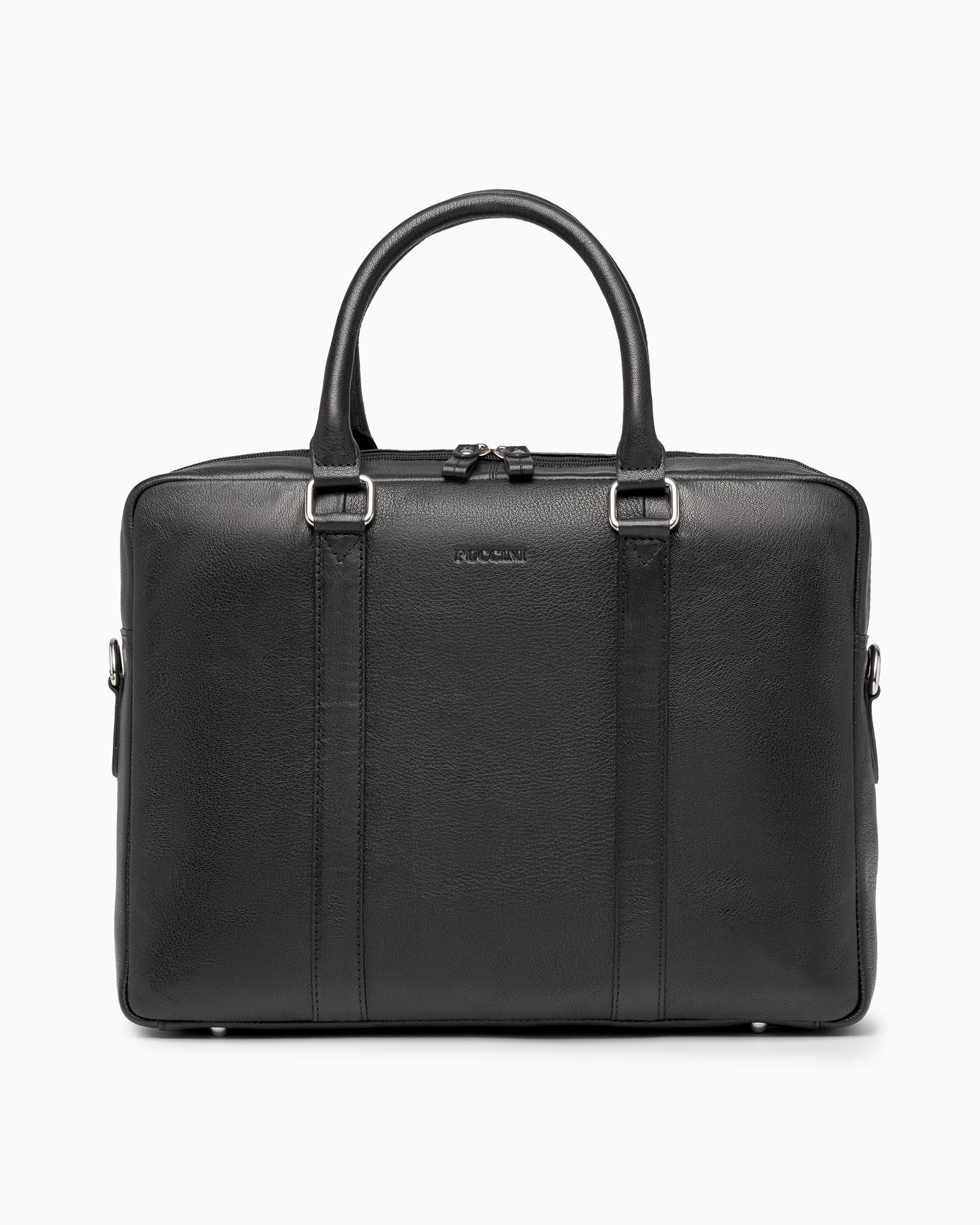 Torba na laptopa 15,6 cali ze skóry naturalnej czarna