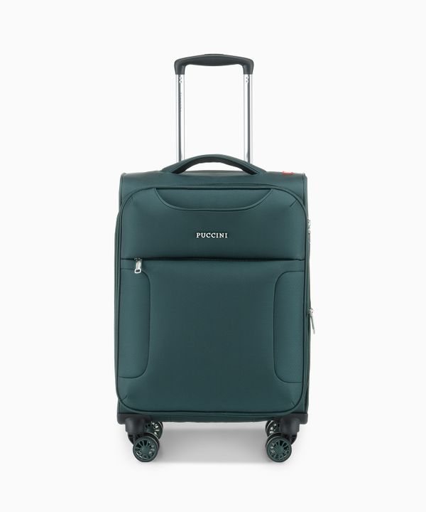 Walizka kabinowa materiałowa ciemnozielona