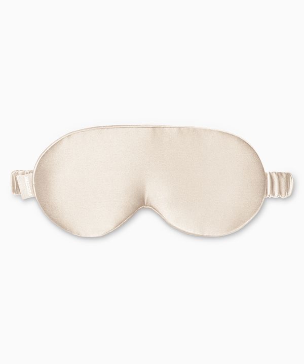 Opaska na oczy do spania 3D jedwabna beżowa