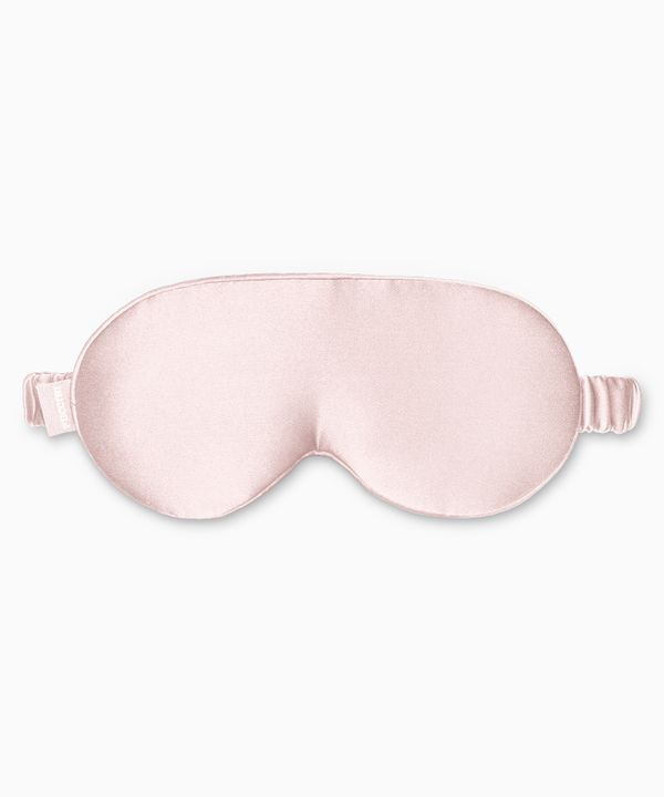 Opaska na oczy do spania jedwabna różowa