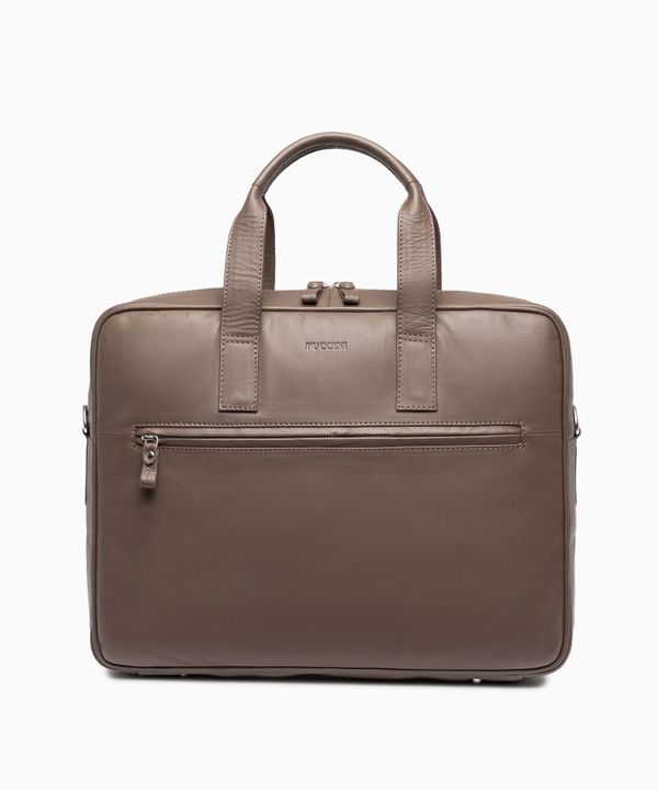 Skórzana torba na laptopa 15,6 cala jednokomorowa brązowa