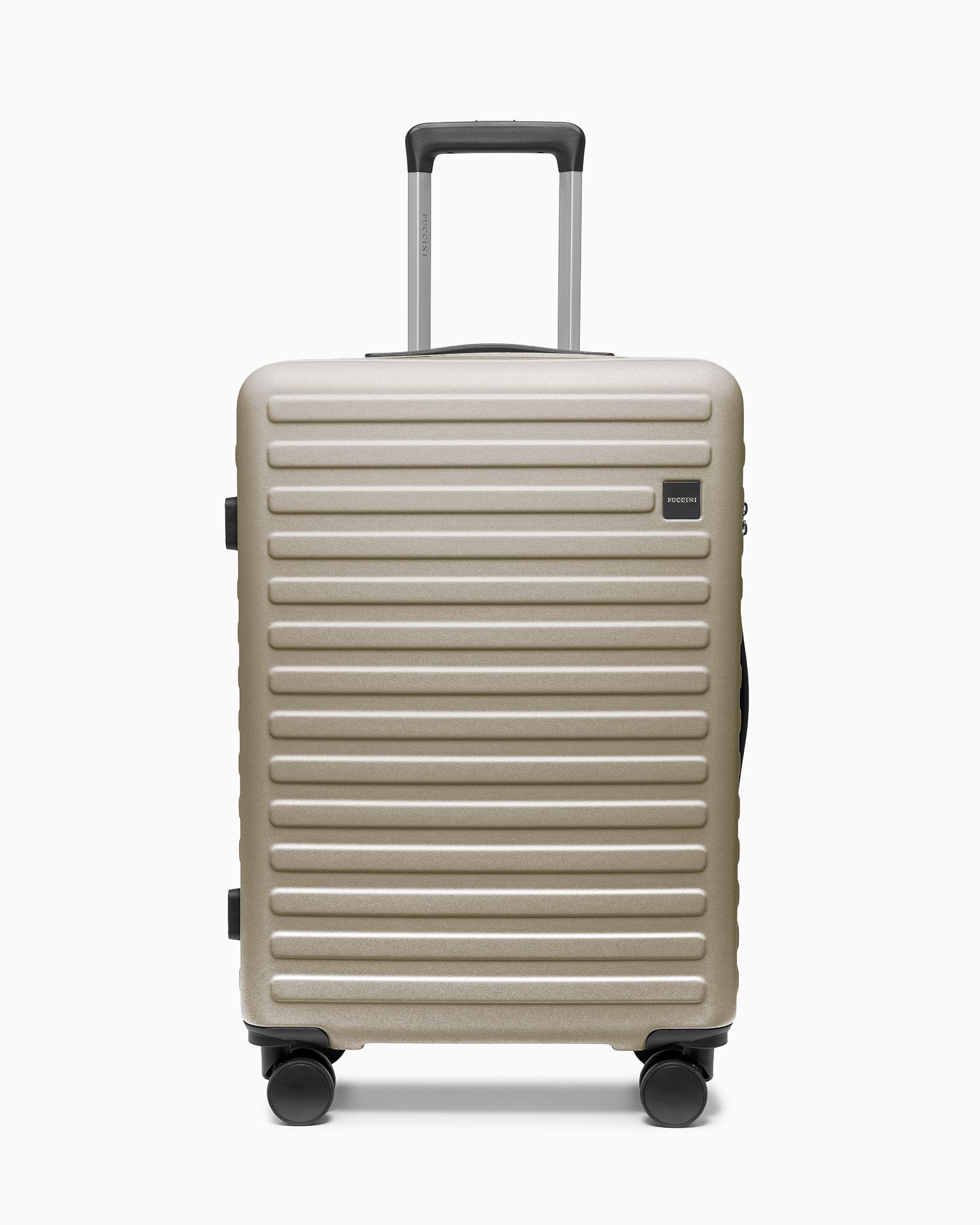 Walizka średnia na kółkach z poliwęglanu szampańska