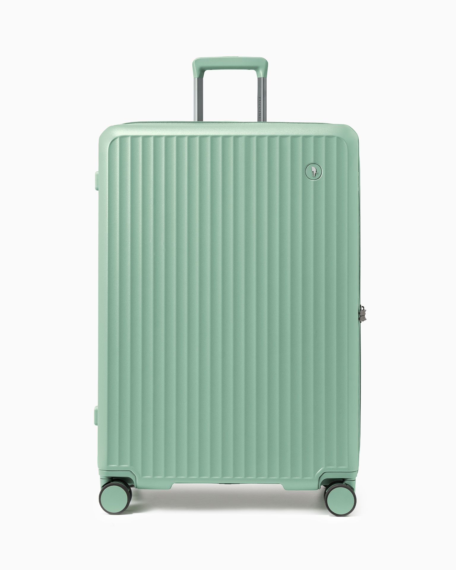 Walizka duża z poliwęglanu na czterech kołach zielona