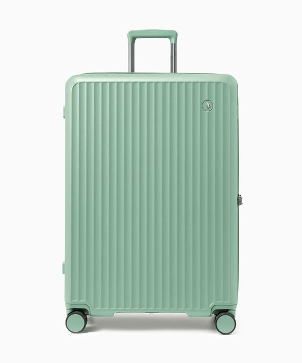 Walizka duża z poliwęglanu na czterech kołach zielona