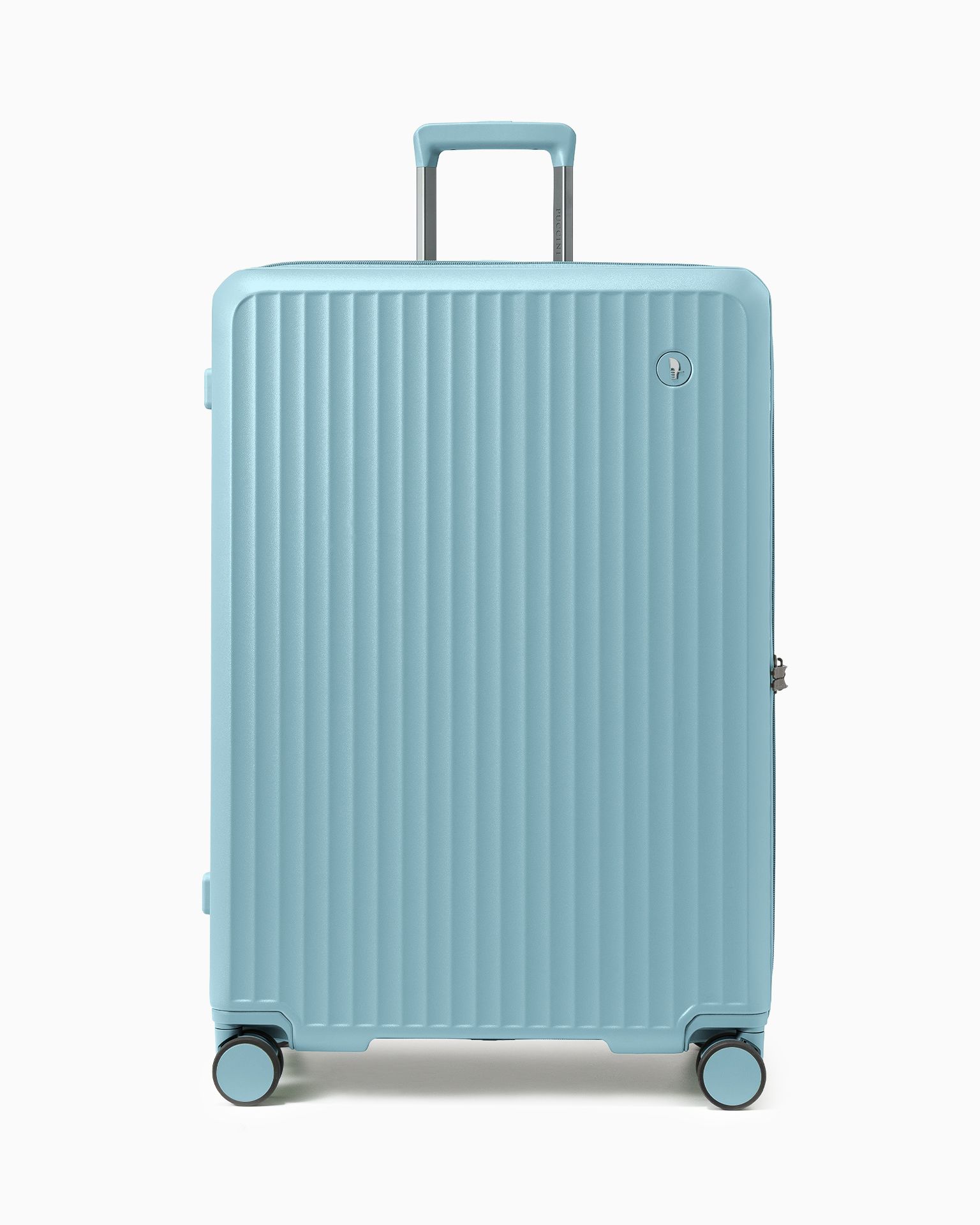 Walizka duża z poliwęglanu na czterech kołach niebieska