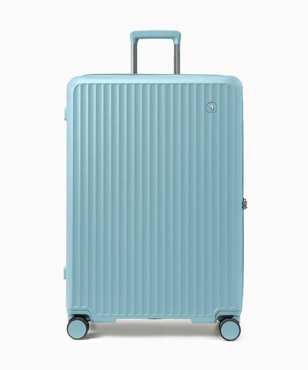 Walizka duża z poliwęglanu na czterech kołach niebieska