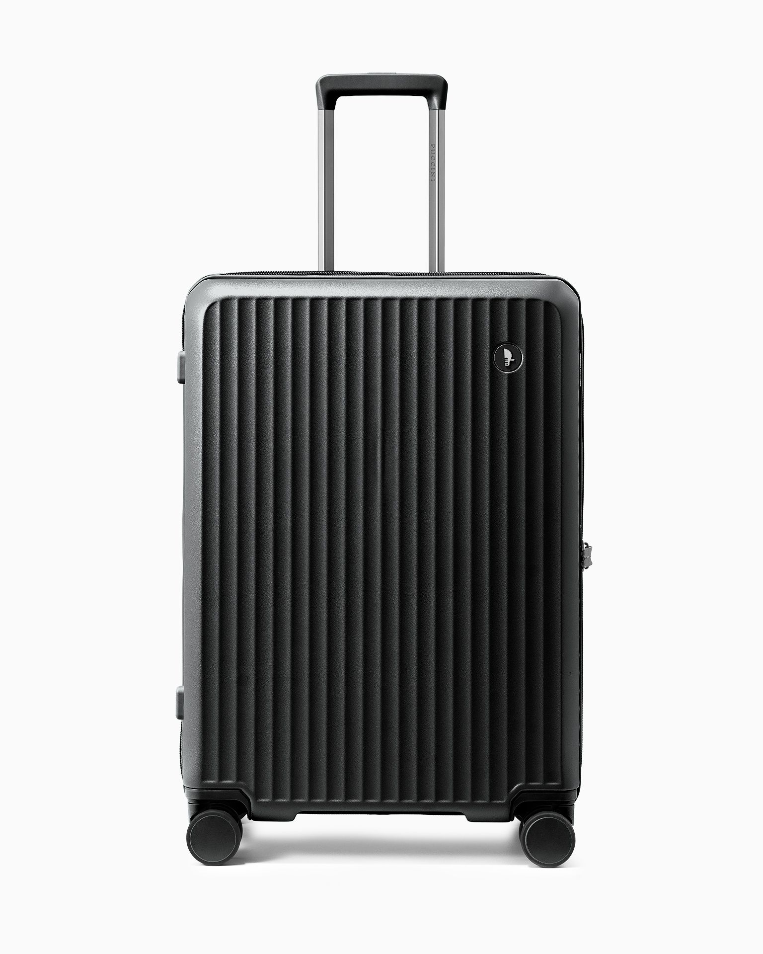 Walizka średnia z poliwęglanu na czterech kołach czarna