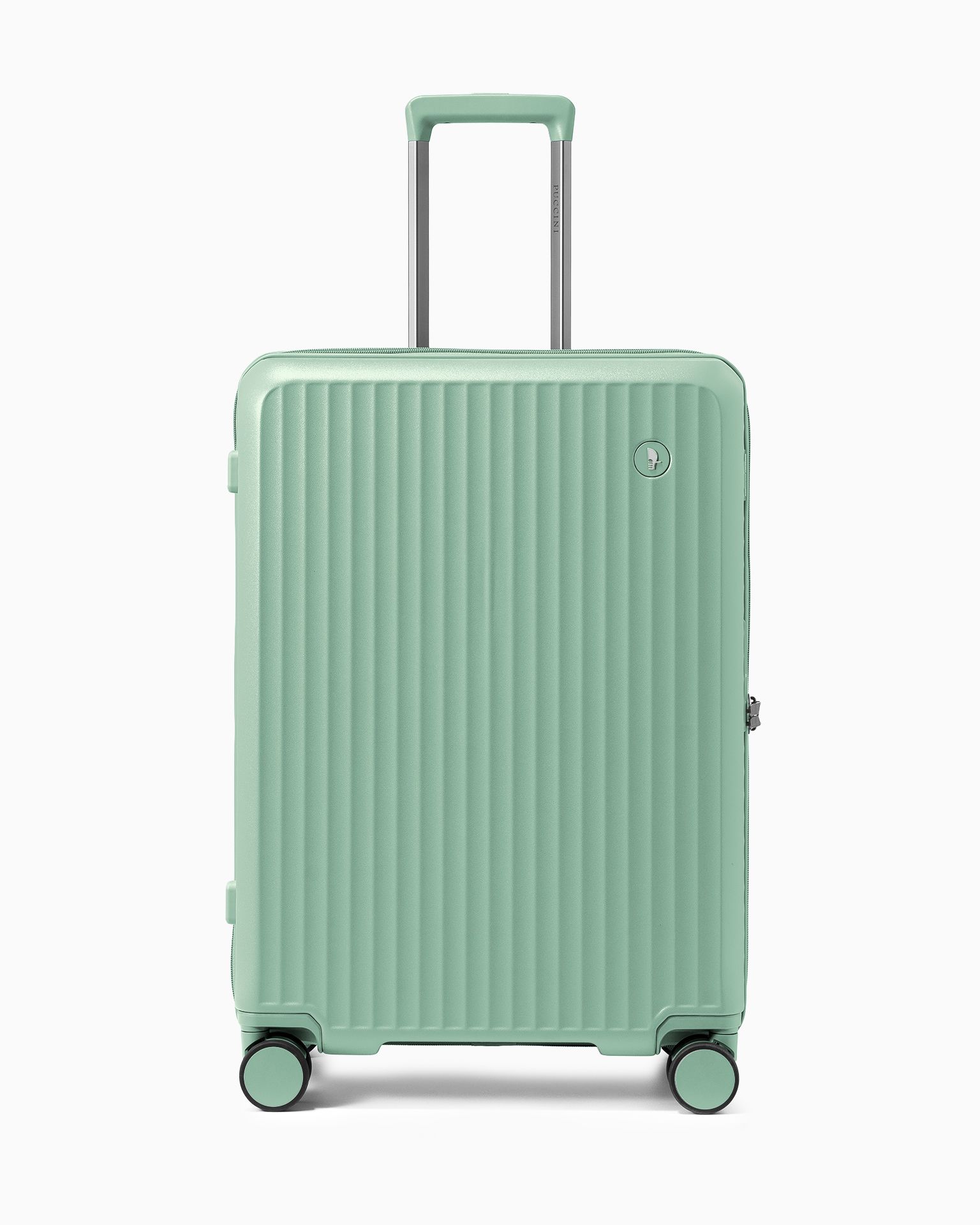 Walizka średnia z poliwęglanu na czterech kołach zielona