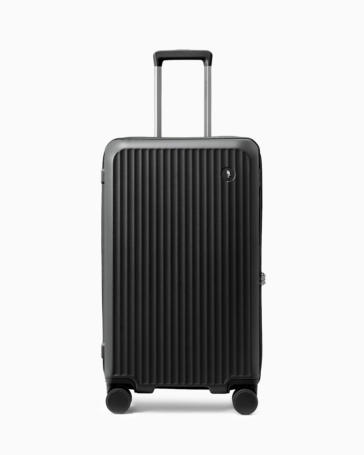 Walizka średnia trunk z poliwęglanu na czterech kołach czarna