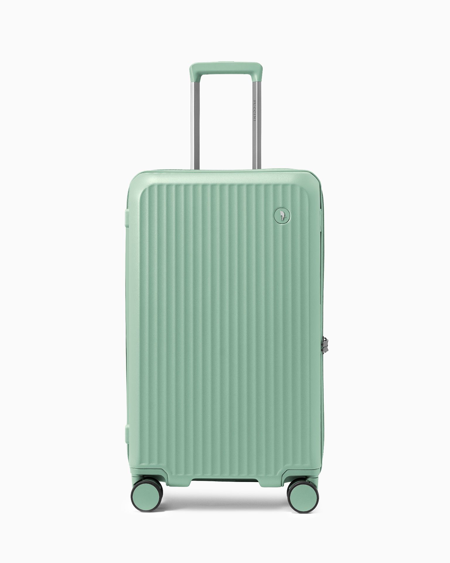 Walizka średnia trunk z poliwęglanu na czterech kołach zielona