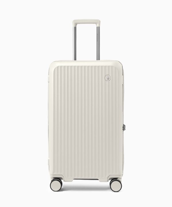 Walizka średnia trunk z poliwęglanu na czterech kołach beżowa