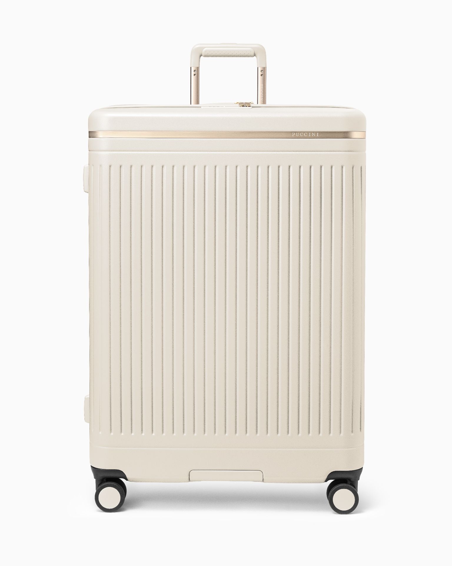 Walizka duża z poliwęglanu beżowa