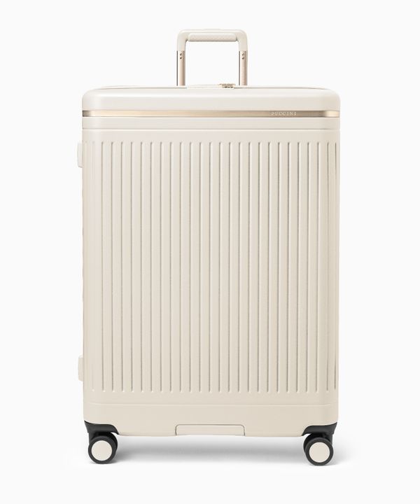 Walizka duża z poliwęglanu beżowa