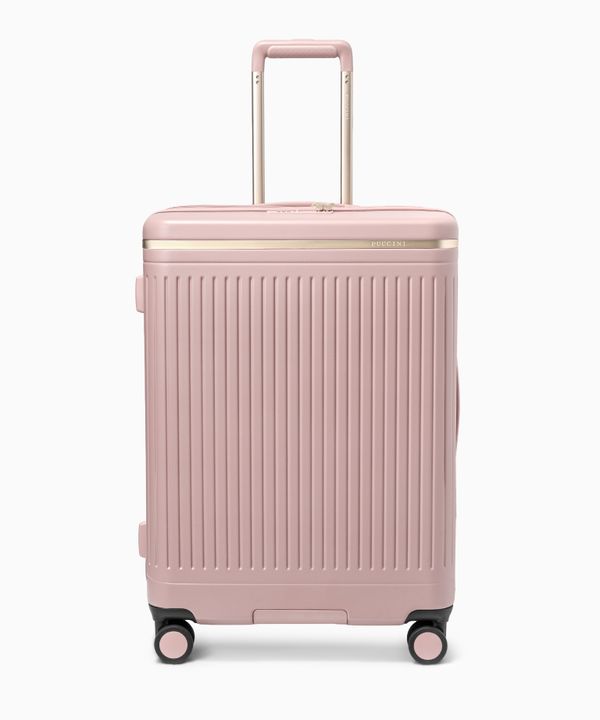 Walizka średnia z poliwęglanu różowa