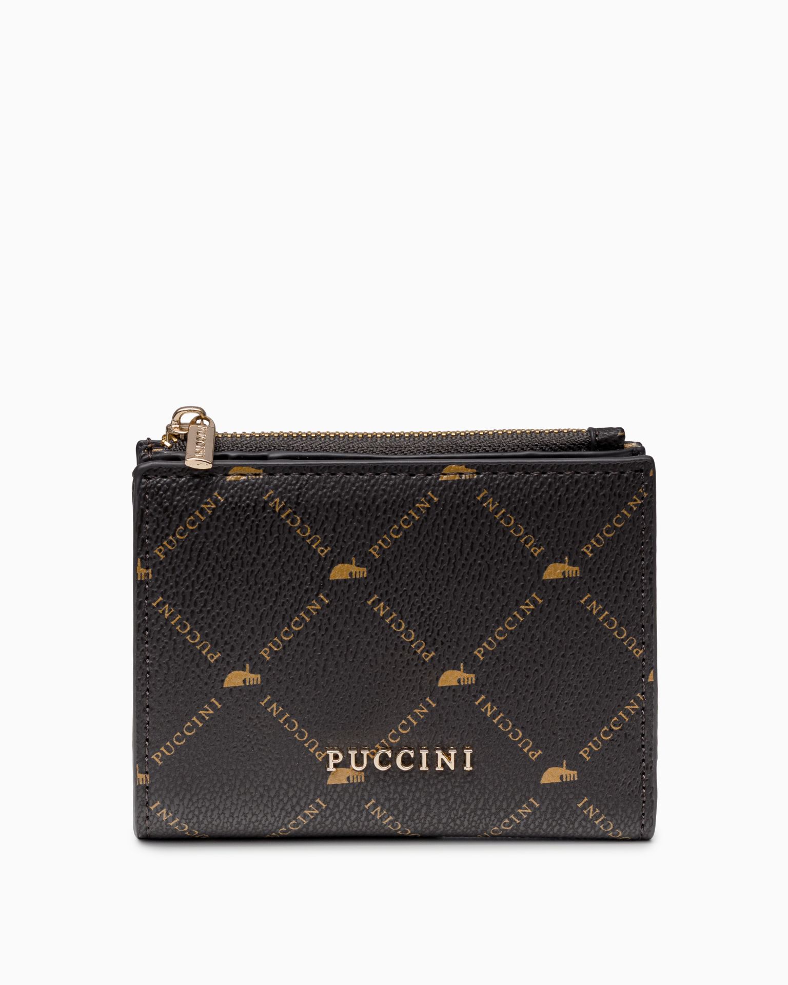 Portfel damski mały monogram brązowy