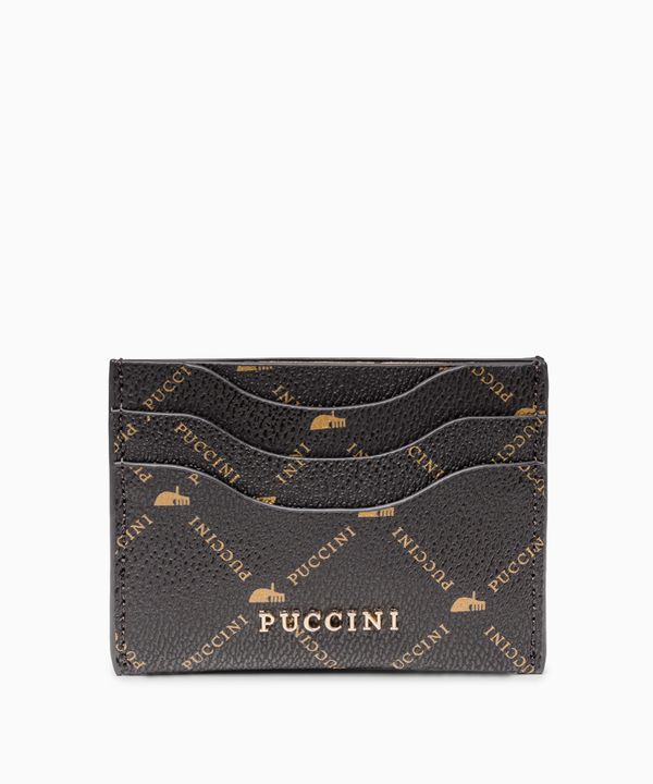 Etui na karty monogram brązowy