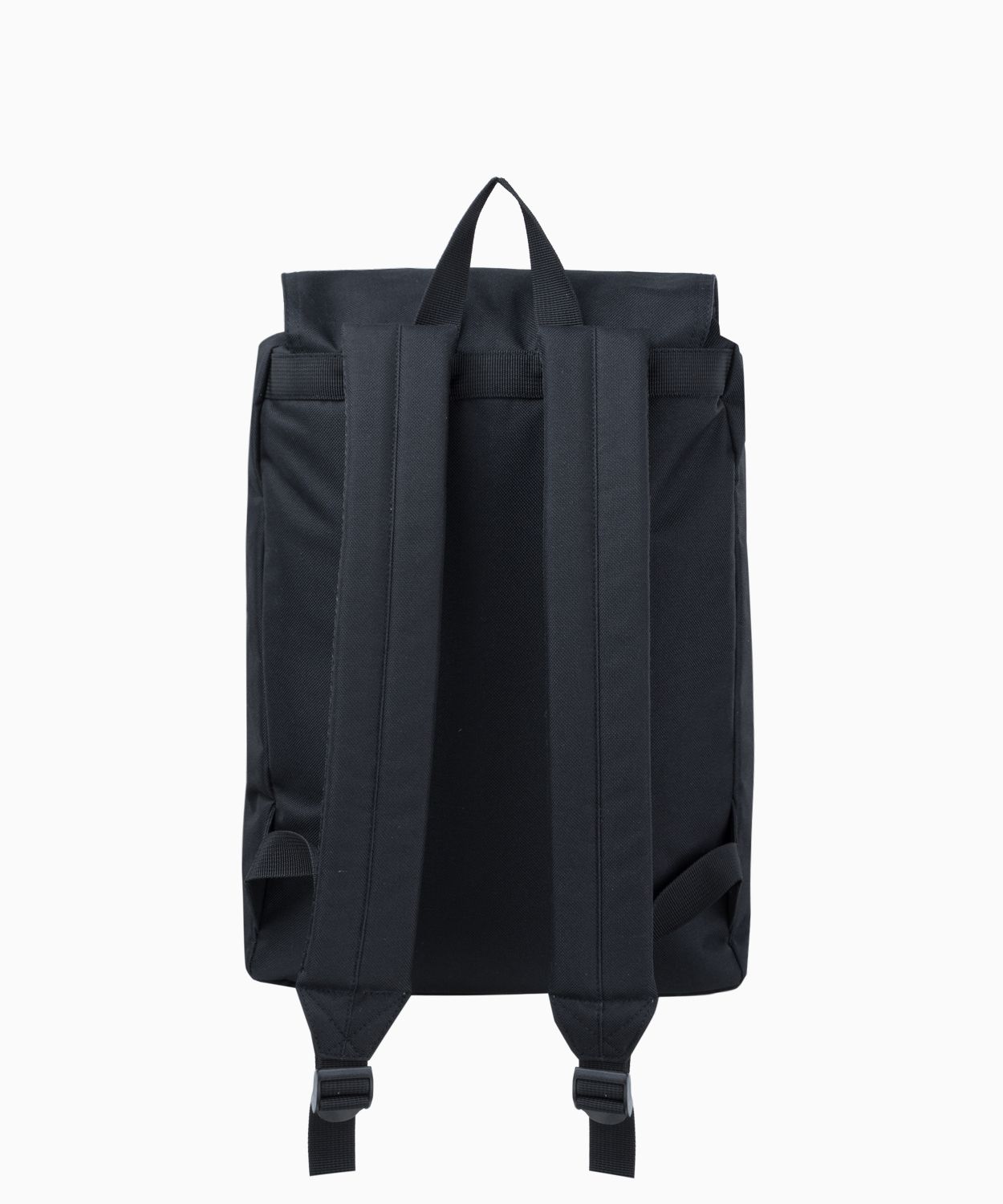 Czarny materiałowy plecak z kieszeniami