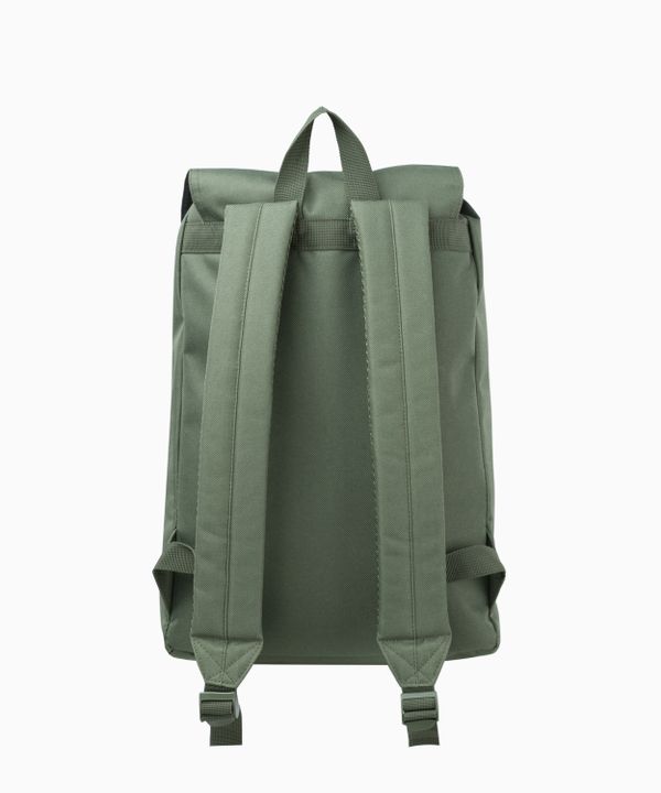 Zielony materiałowy plecak z kieszeniami