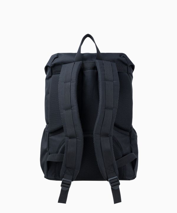 Czarny plecak ze wstawkami ze skóry ekologicznej