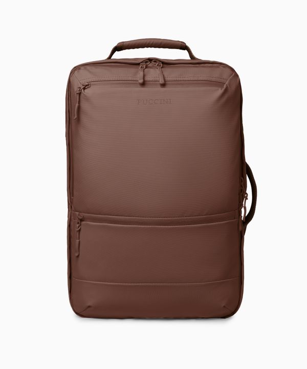 Plecak podróżny z kieszenią RFID brązowy