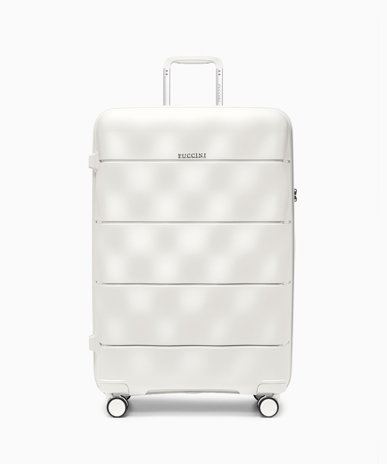 Walizka duża z lekkiego polipropylenu perłowa