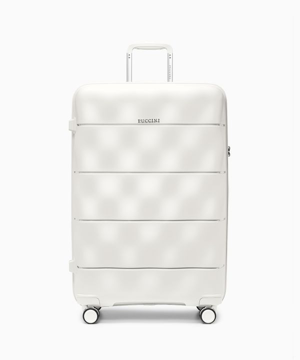 Walizka duża z lekkiego polipropylenu perłowa