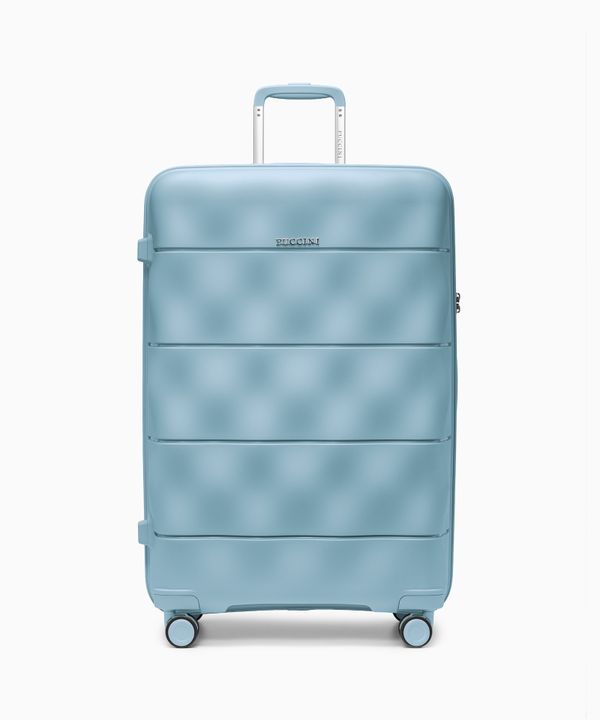 Walizka duża z lekkiego polipropylenu niebieska