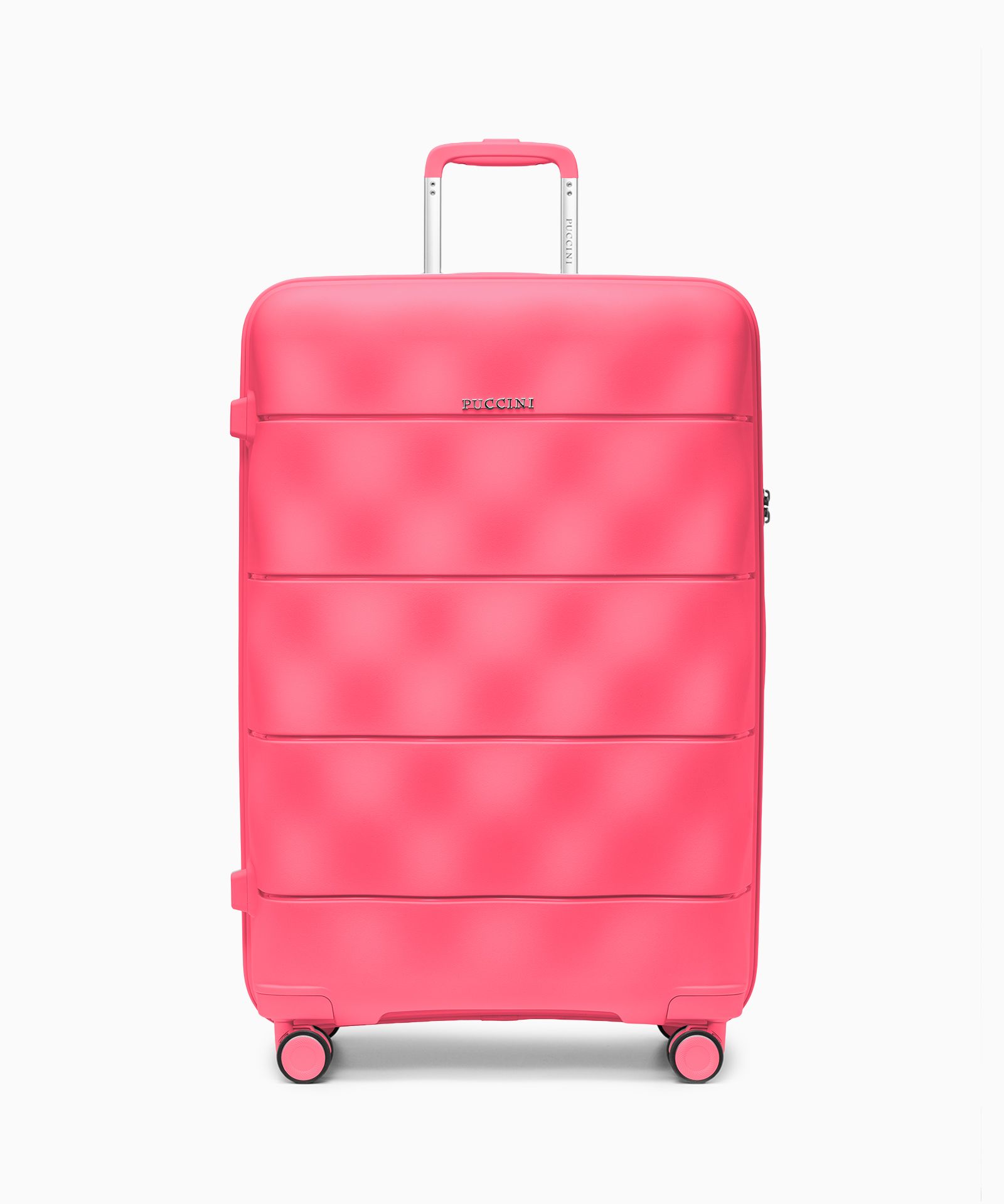 Walizka duża z lekkiego polipropylenu różowa-koralowa