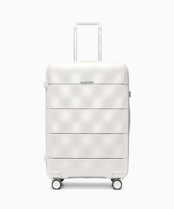 Walizka średnia z lekkiego polipropylenu perłowa