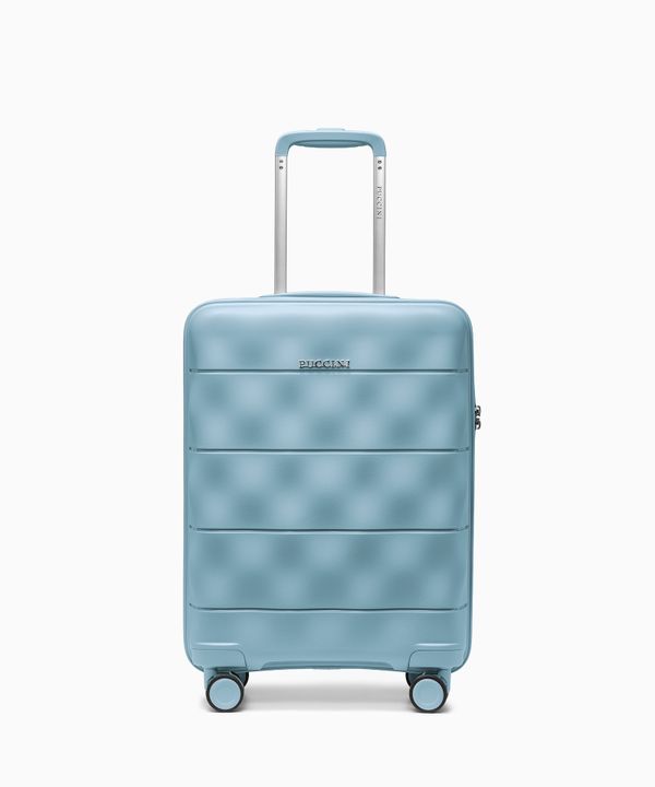 Walizka kabinowa z lekkiego polipropylenu niebieska