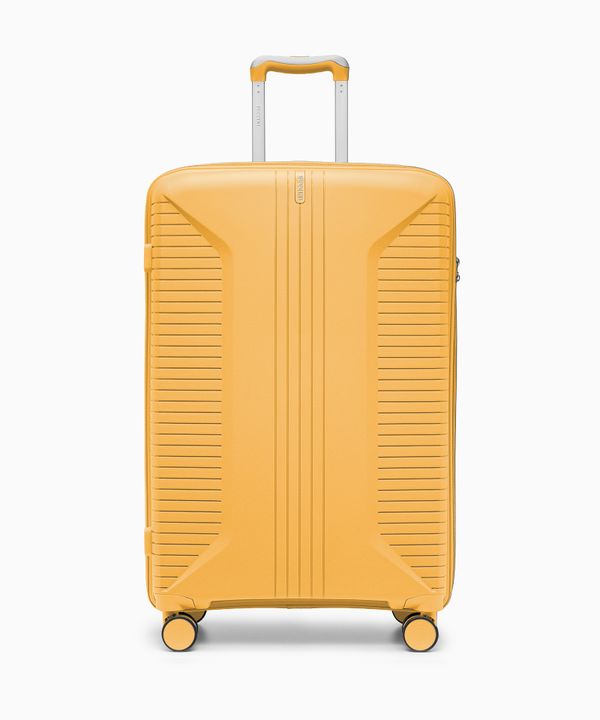 Walizka duża na kółkach z polipropylenu żółta