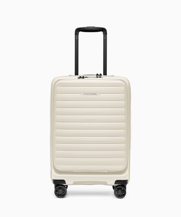 Walizka kabinowa z kieszenią na laptopa z polipropylenu biała