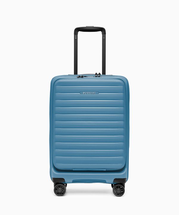 Walizka kabinowa z kieszenią na laptopa z polipropylenu niebieska