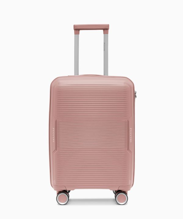 Walizka kabinowa z zamkiem szyfrowym z polipropylenu różowa